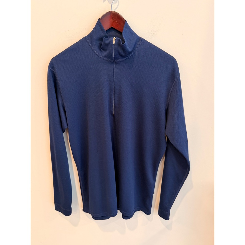 Patagonia Capilene 1/4 Zip Base Layer Mens M Navy USA Made Long Sleeve